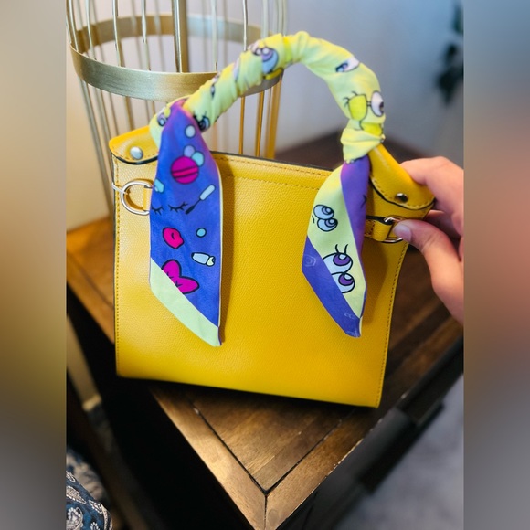 Yellow evening bag with twilly - Picture 2 of 3